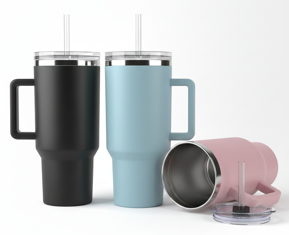 40oz Stanley Style Stainless Steel Insulated Tumbler with Handle- UV-DTF Product