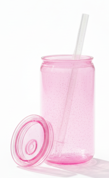 16oz Plastic Tumblers With Lid and Straw-  UV-DTF Product
