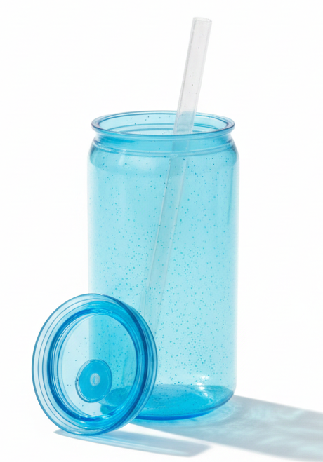 16oz Plastic Tumblers With Lid and Straw-  UV-DTF Product