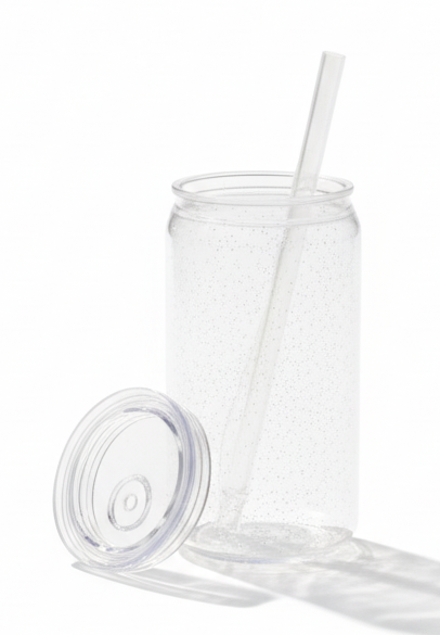 16oz Plastic Tumblers With Lid and Straw-  UV-DTF Product