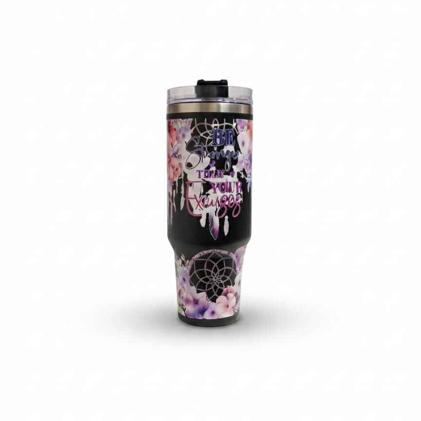 40oz Stanley Style Stainless Steel Insulated Tumbler with Handle- UV-DTF Product