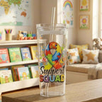 Autism Support Squad 16oz Glass Tumbler with Straw- UV-DTF Wrapped