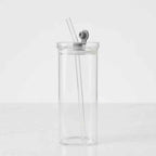 16oz Square Glass Mama Tumbler With leak Proof Lid & Glass Straw