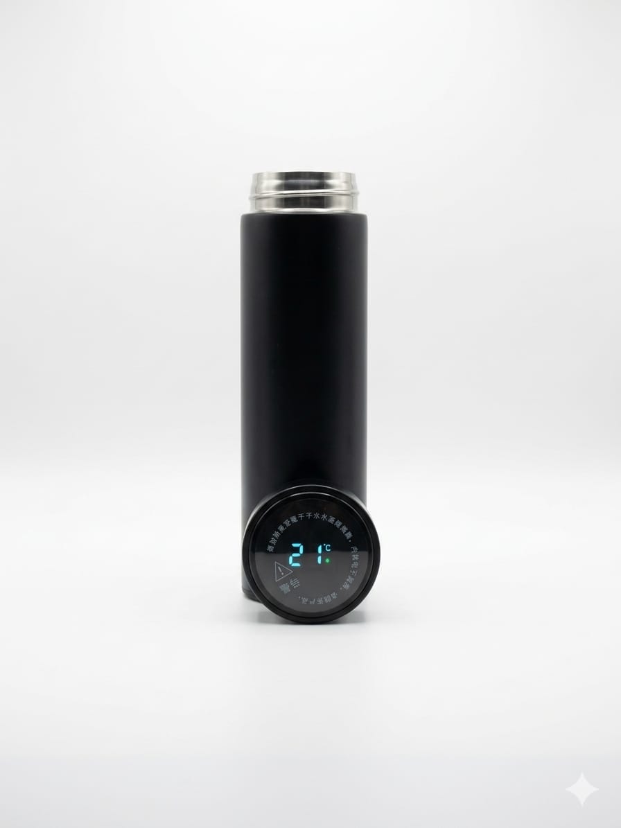 16oz Stainless Steel Tumbler Flask with Temperature Gauge- UV-DTF Product - Craftique Fusion Ltd