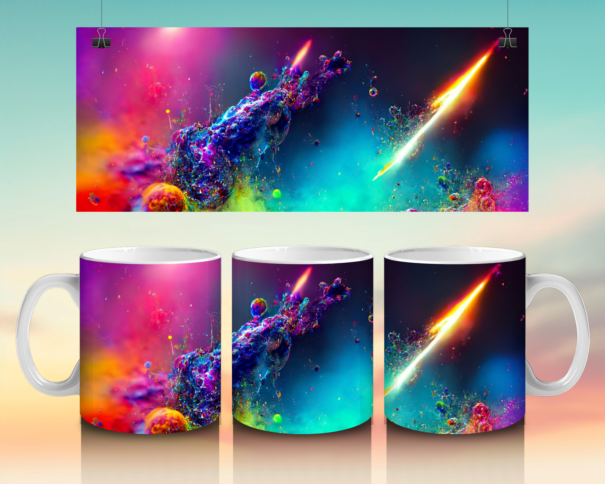 Galaxy Design - 11oz Ceramic Mug - Sublimated Product - Craftique Fusion Ltd