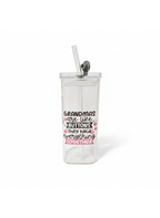 Square 16oz Glass Tumbler with Leak Proof Lid and Straw- UV-DTF Product - Craftique Fusion Ltd