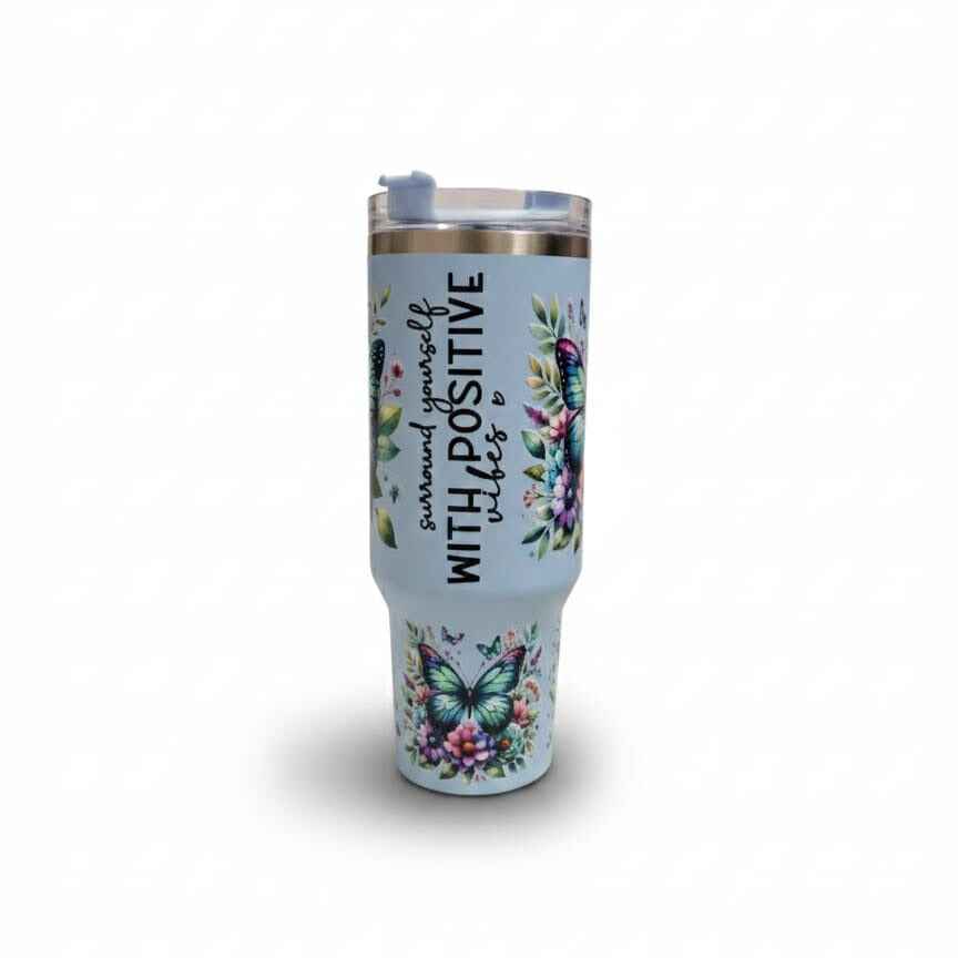 40oz Stanley Style Stainless Steel Insulated Tumbler with Handle- UV-DTF Product