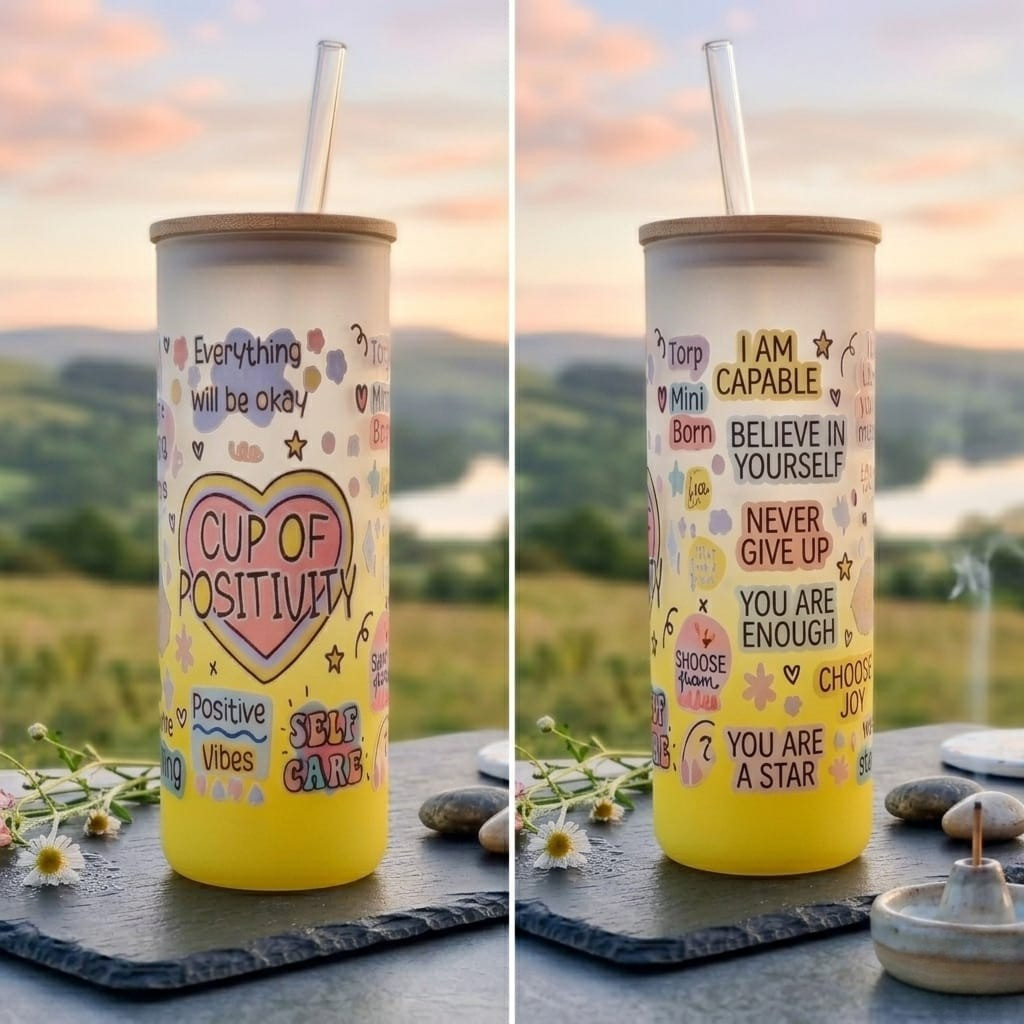 24oz Ombre Frosted Glass Tumblers - Craftique Fusion Ltd